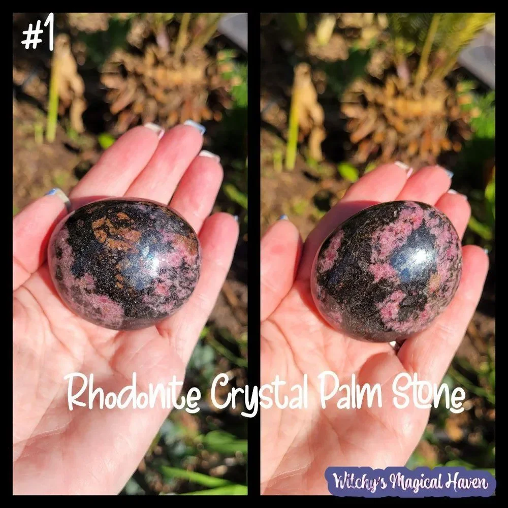Rhodonite Palm Stone